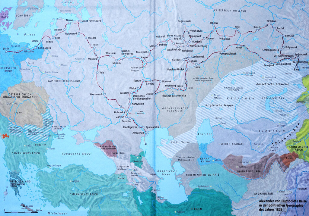 Alexander von Humboldts Reise in der politischen Geographie des Jahres 1829